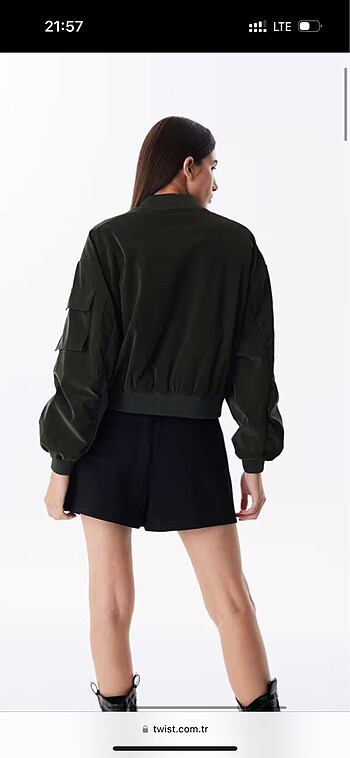 s Beden haki Renk Twist bomber ceket