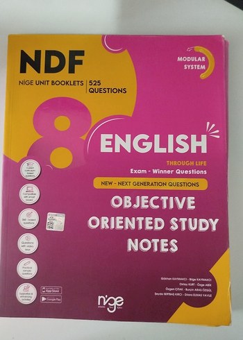 NDF 8. Sınıf İngilizce Modüler Soru Bankası