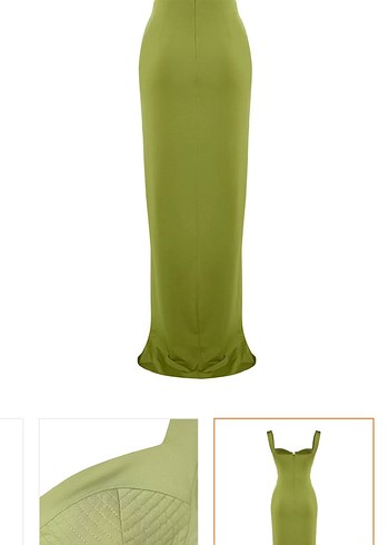 Drapeli Uzun Viskon Kadın Etek - Haki - Görsel 2