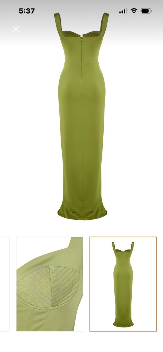 Drapeli Uzun Viskon Kadın Etek - Haki - Görsel 2