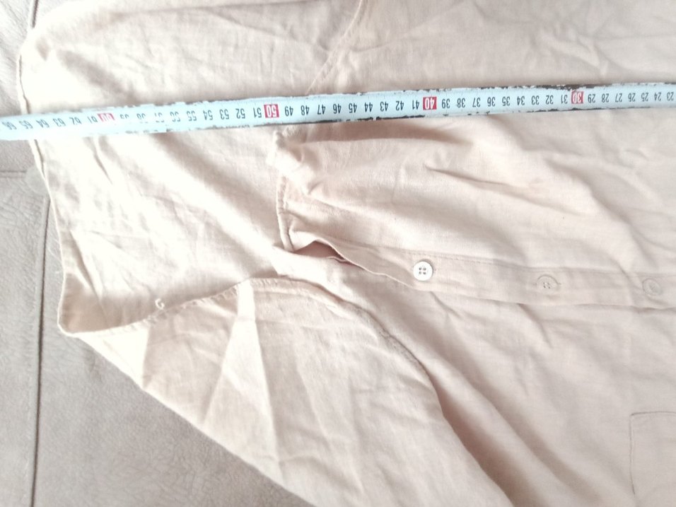 Beyaz Düğmeli Keten Kadın Gömlek - Görsel 2