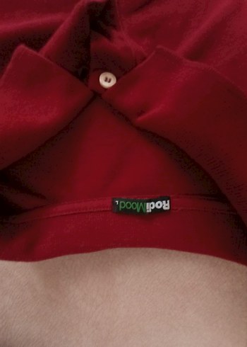 Bordo Kısa Kollu Polo Tişört - Görsel 2