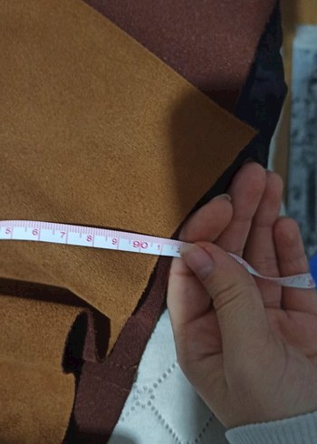 Kahverengi Süet Kadın Trençkot, Kuşaklı, Uzun - Görsel 6