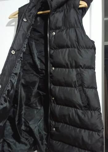 Düğmeli Siyah Kadın Midi Yelek - Görsel 4