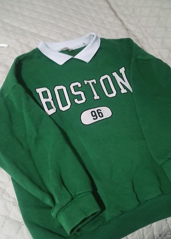 Düğmeli Yeşil Kadın Sweatshirt - Görsel 2