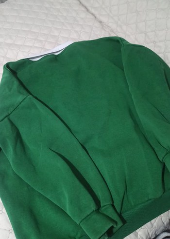 Düğmeli Yeşil Kadın Sweatshirt - Görsel 4