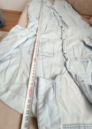 Gri Denim Uzun Kollu Kadın Tulum - Görsel 3