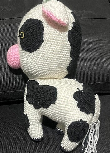 AMİGURUMİ OYUNCAK İNEK 25cm - Görsel 5