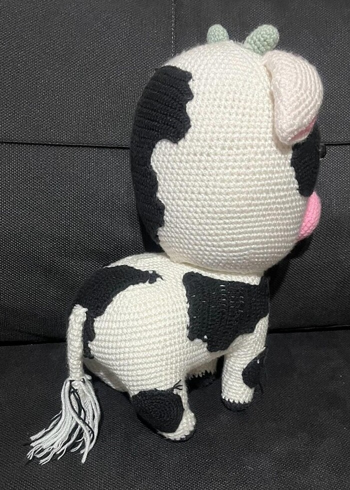 AMİGURUMİ OYUNCAK İNEK 25cm - Görsel 2