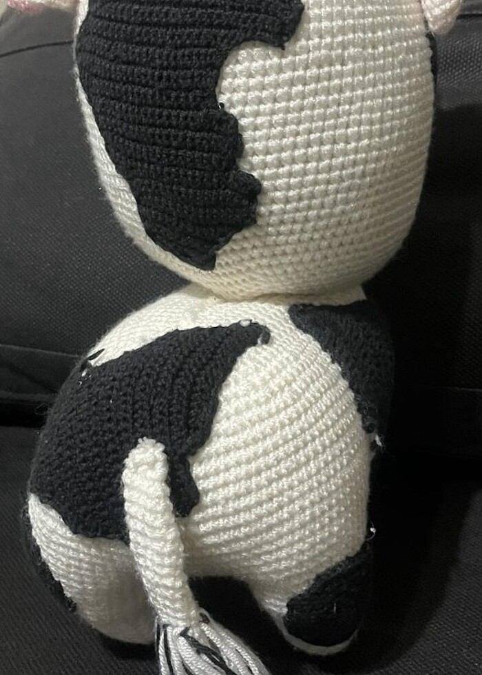 AMİGURUMİ OYUNCAK İNEK 25cm - Görsel 4