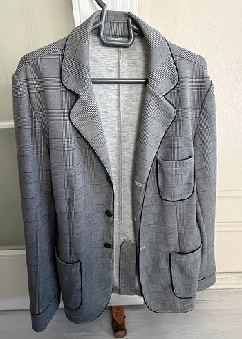 Zara Gri Ekose Klasik Blazer Ceket