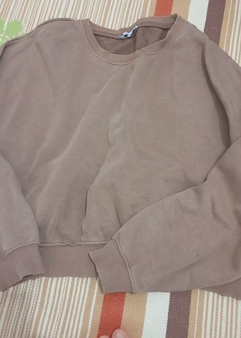 Bej Kadın Uzun Kollu Salaş Sweatshirt