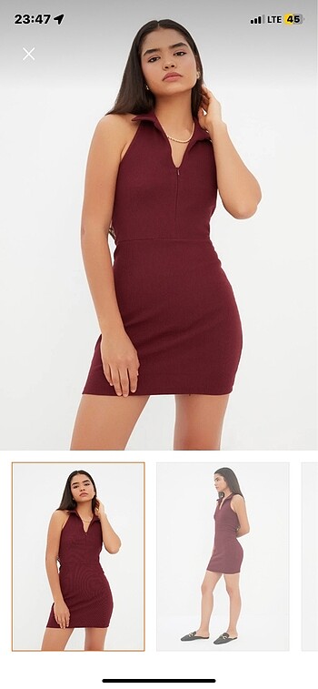 Bordo elbise