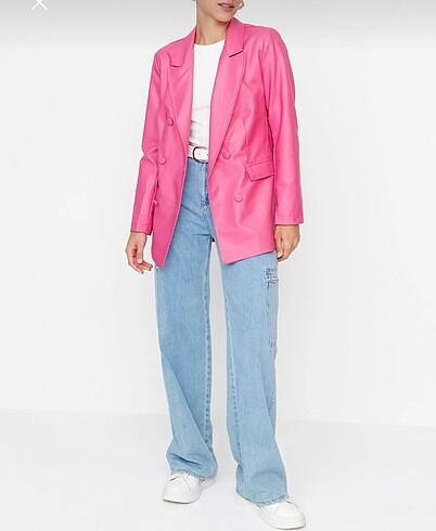 Pembe deri ceket