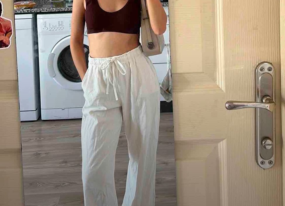 Keten Rahat Kesim Pantolon - Görsel 4