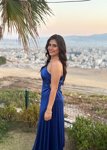 Saks asimetrik Pilise detaylı Saten şık abiye gece elbisesi - Görsel 2