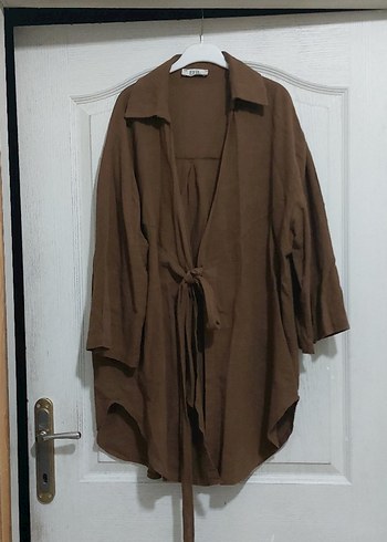 Bohem Tarzda kahve Midi Kadın hırka - Görsel 3