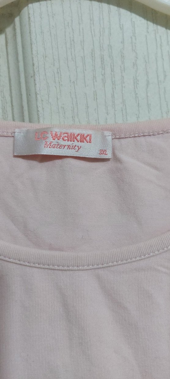 Düğmeli Mavi Hamile Tişörtü - Görsel 4