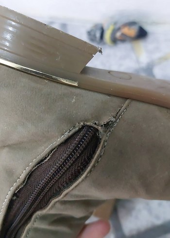 Bej Süet Kadın Dolgu Topuklu Bot - Görsel 3