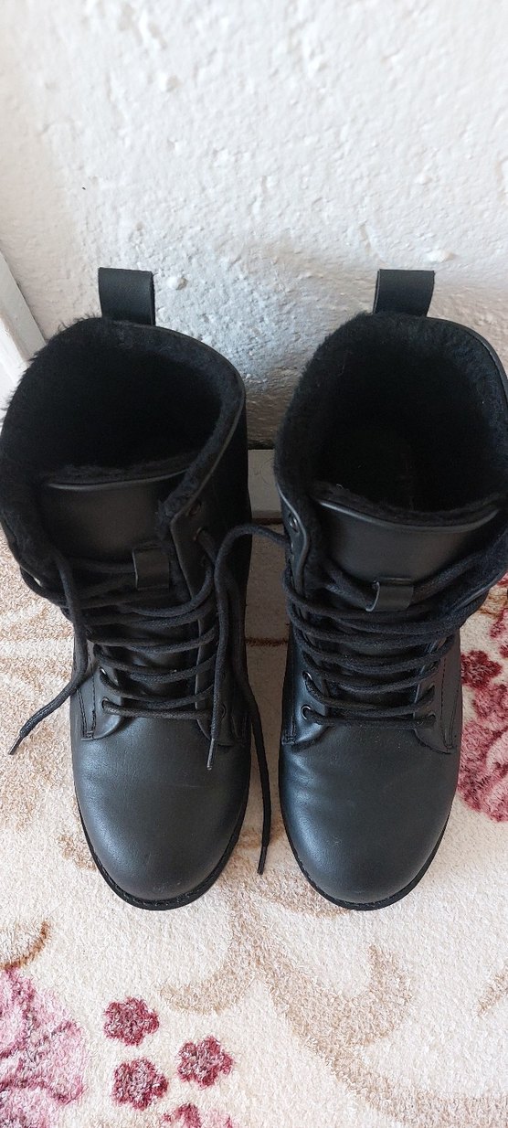 Siyah Deri Kürklü Stiletto Topuklu Bot - Görsel 3