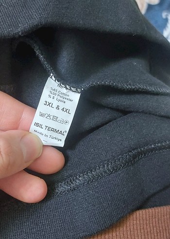 Kadın Siyah Normal Boy termal Tayt - Görsel 2