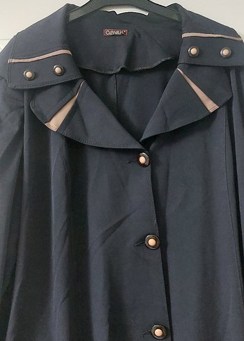 Düğmeli Siyah Uzun Kadın Kaban - Görsel 2