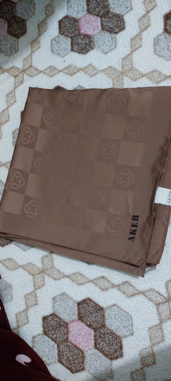 Kahverengi Kadın İpek Fular - Görsel 2