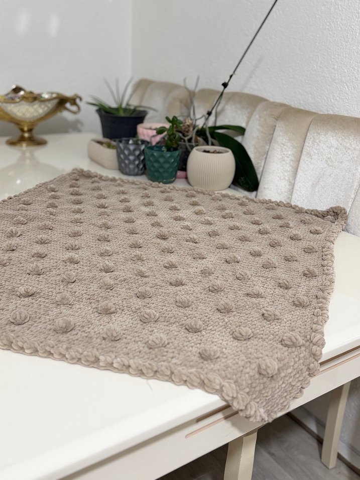 Bej Örgü Çocuk Battaniyesi - Görsel 2