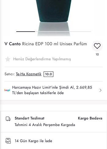 V Canto Ricina EDP 100 ml Unisex Parfüm - Görsel 5