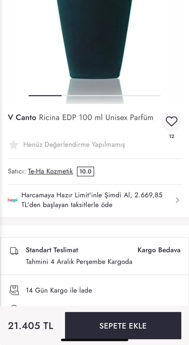 V Canto Ricina EDP 100 ml Unisex Parfüm - Görsel 5