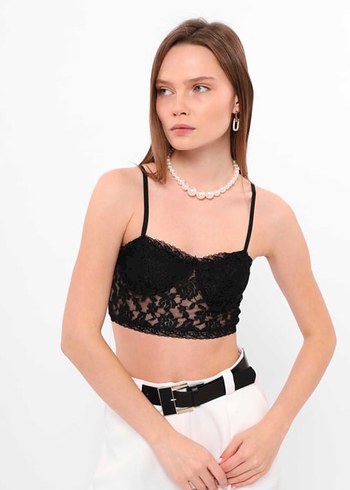 Dantelli Bralet Siyah