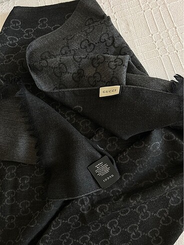 Gucci Gucci yün antrasit şal