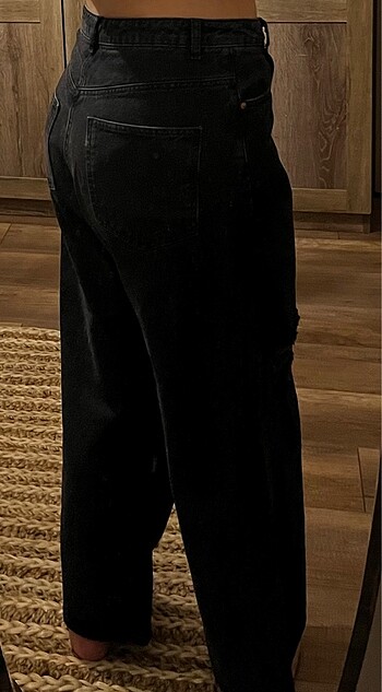 Asos gotik tarz wide leg siyah kot