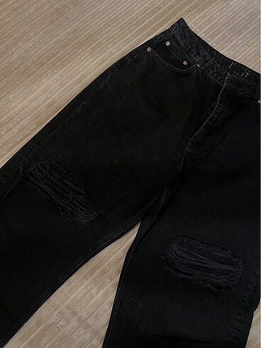 42 Beden siyah Renk gotik tarz wide leg siyah kot
