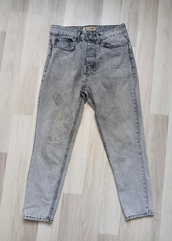 Gri Denim Regular Fit Boyfriend Jean - Görsel 2