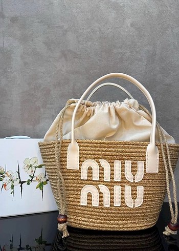 Beden Miu Miu Örgü Bohem Kahverengi Kol Çantası