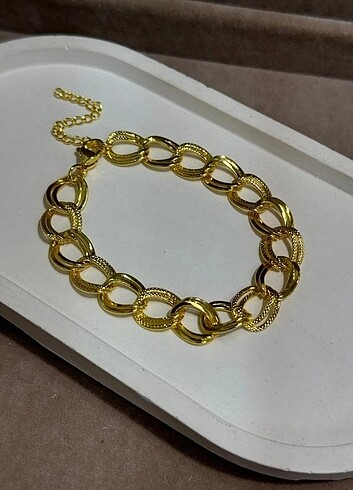 Samanyolu çelik altın Gold kaplama bileklik kumlu