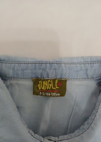 Kız Çocuk Mavi Denim Düğmeli Yelek - Görsel 2