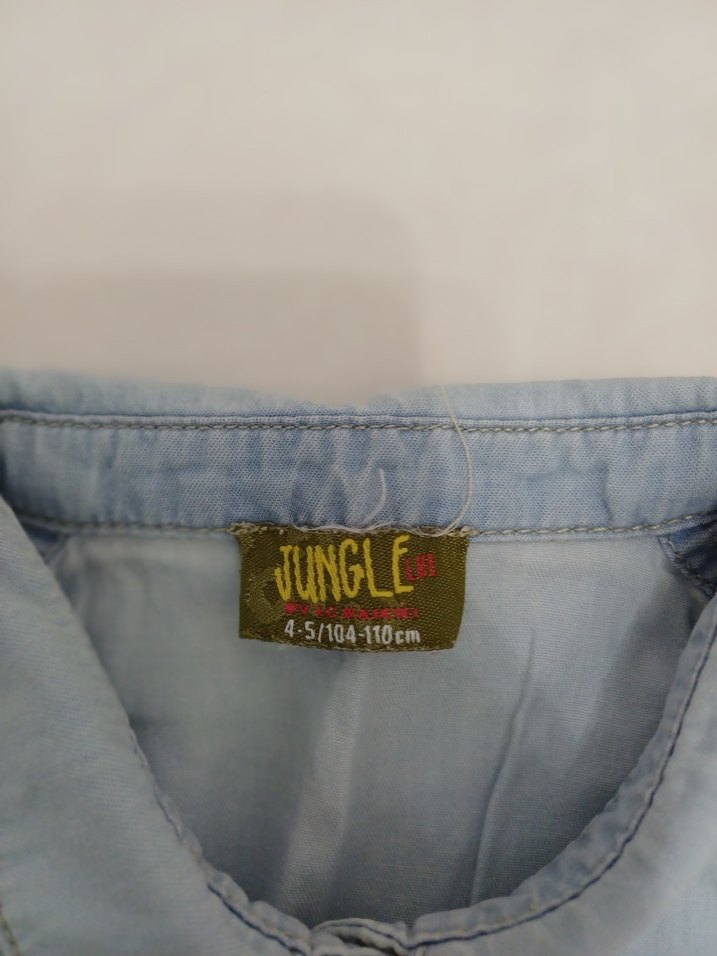 Kız Çocuk Mavi Denim Düğmeli Yelek - Görsel 2