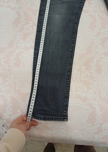 Gri Düğmeli Erkek Denim Pantolon - Görsel 2