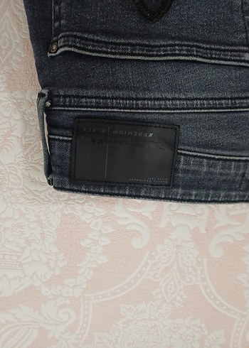 Gri Düğmeli Erkek Denim Pantolon - Görsel 9