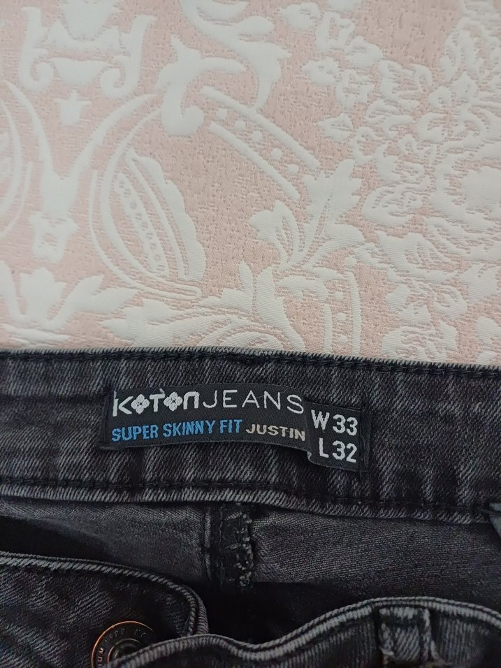 Gri Erkek Kot Pantolon, - Görsel 4