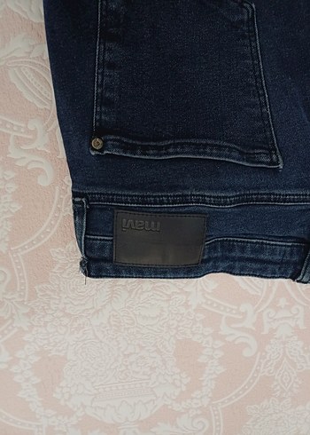 Erkek Lacivert Düğmeli Denim Jean - Görsel 9