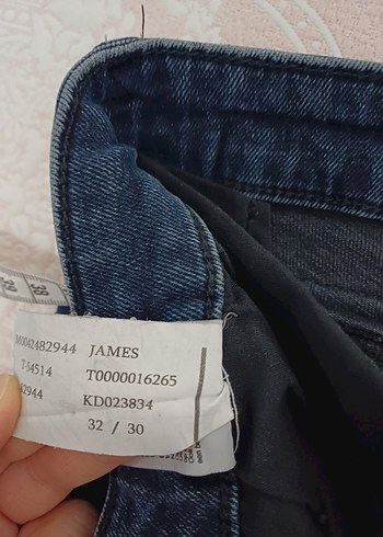 Erkek Lacivert Düğmeli Denim Jean - Görsel 8