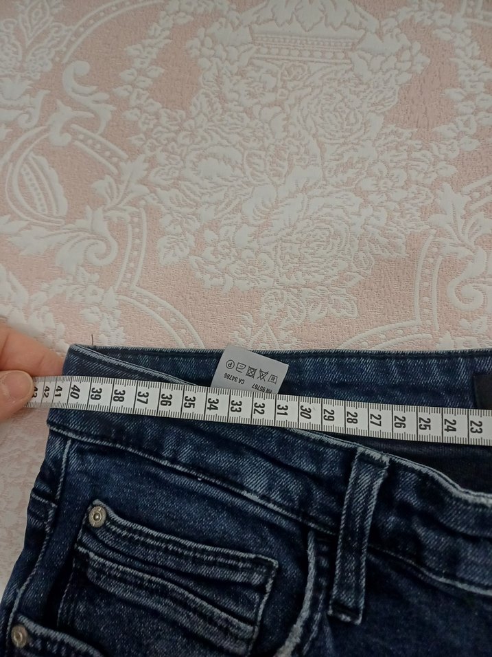 Erkek Lacivert Düğmeli Denim Jean - Görsel 5