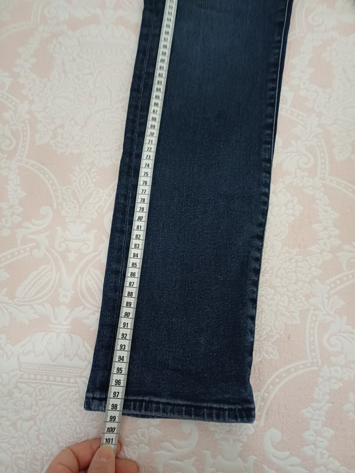 Erkek Lacivert Düğmeli Denim Jean - Görsel 2