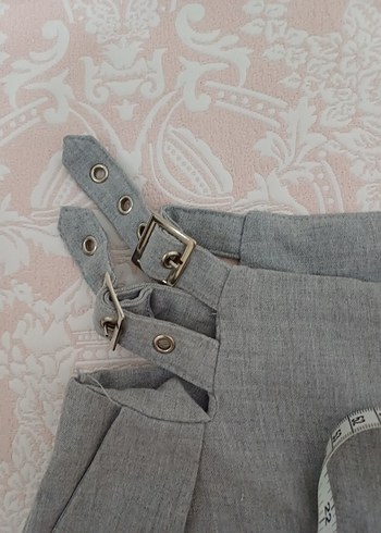 Gri Kemerli Kadın Pantolon - Görsel 5