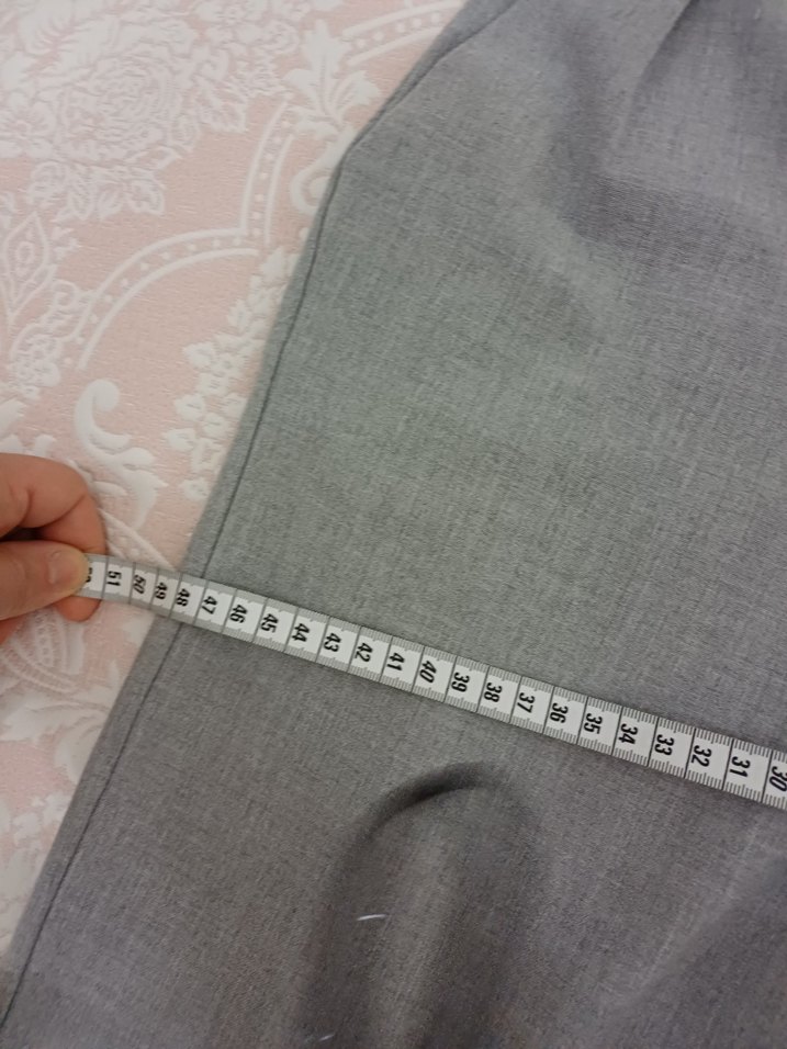 Gri Kemerli Kadın Pantolon - Görsel 3