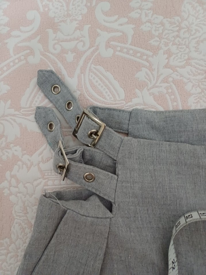 Gri Kemerli Kadın Pantolon - Görsel 5