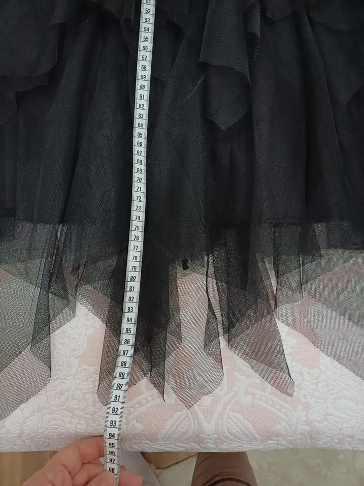 Siyah Fırfırlı Uzun Gotik Etek - Görsel 2